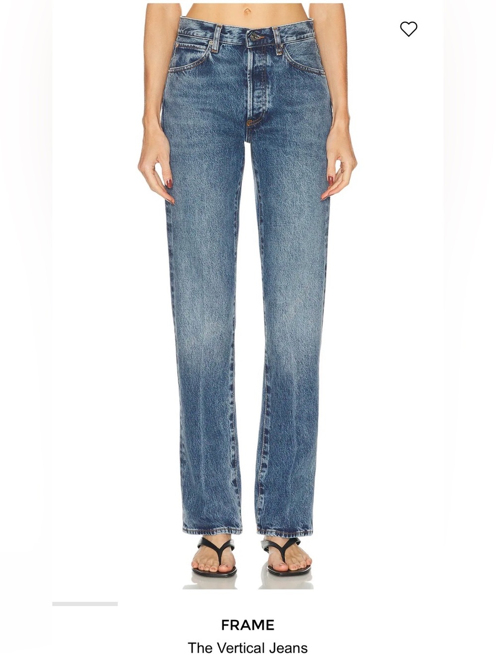 Frame Denim High-Rise Straight Jeans in Medium Blue Wash